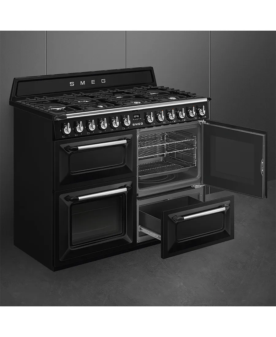 110cm Victoria Traditional Dual Fuel Range Cooker | Black