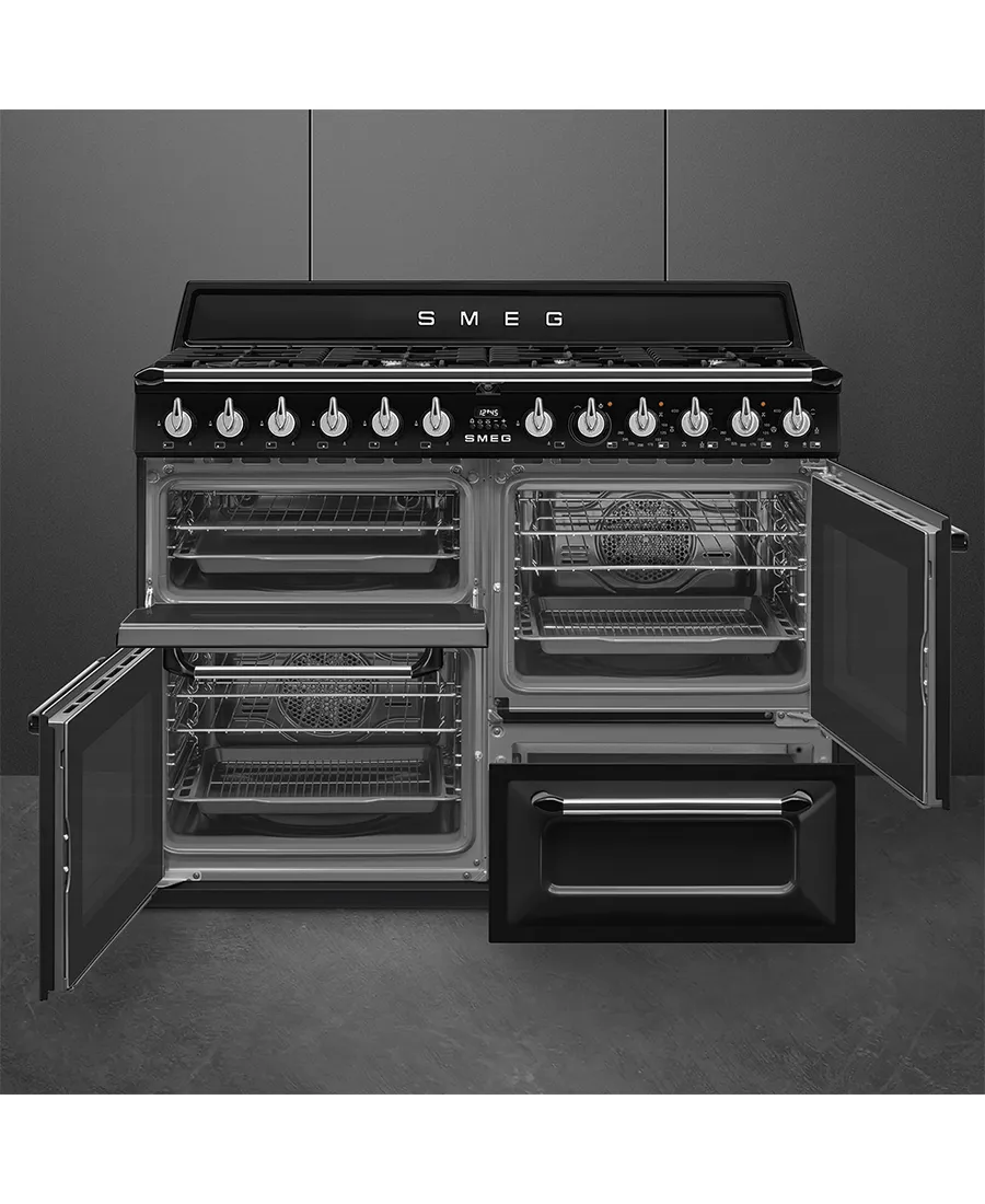 110cm Victoria Traditional Dual Fuel Range Cooker | Black