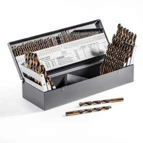 115 PC Piece Metal Fractional Drill Index BIT Set Kit For Steel w/ Case