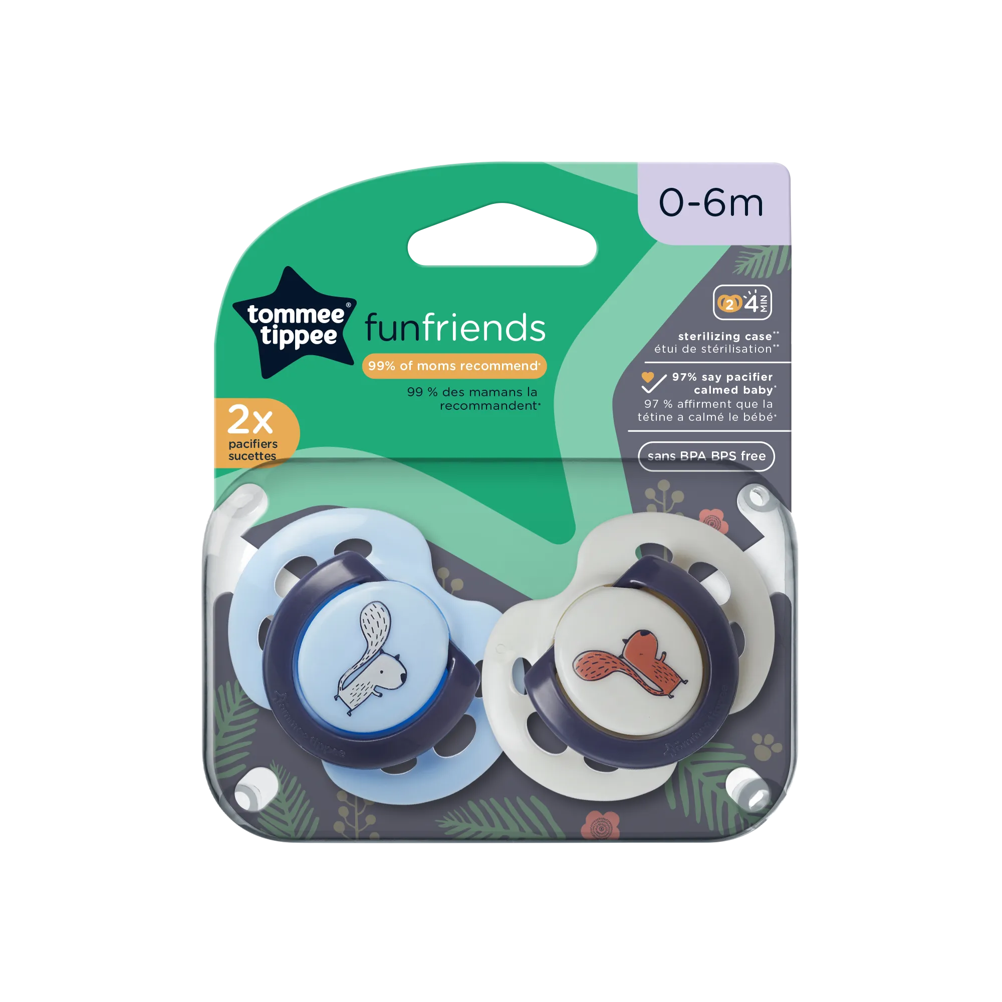 2-PK Pacifiers Tommee Tippee