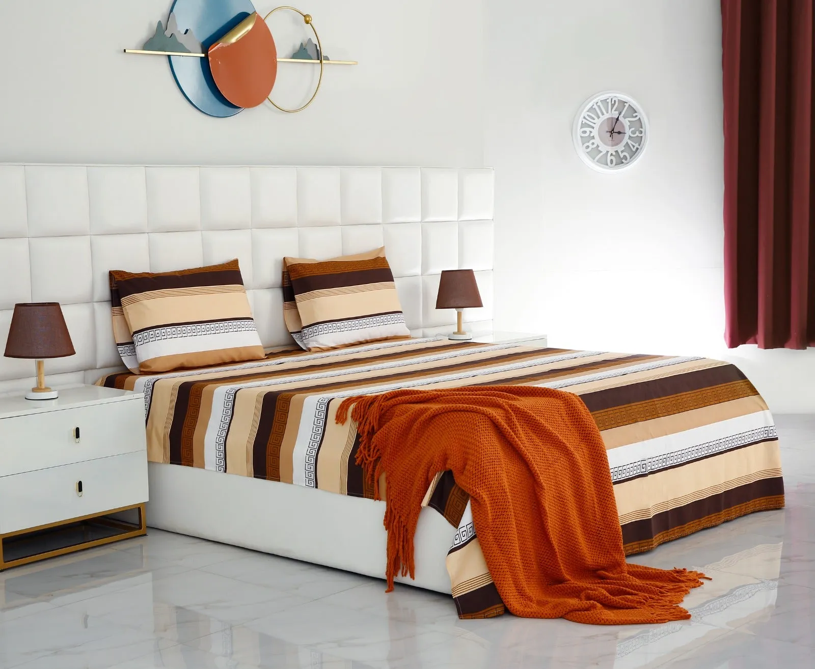 3 PCs Double Bed Sheet -DB206