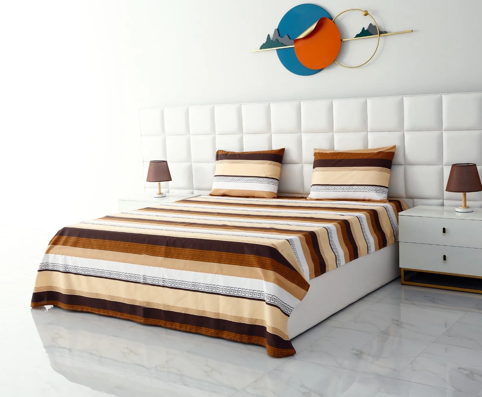 3 PCs Double Bed Sheet -DB206