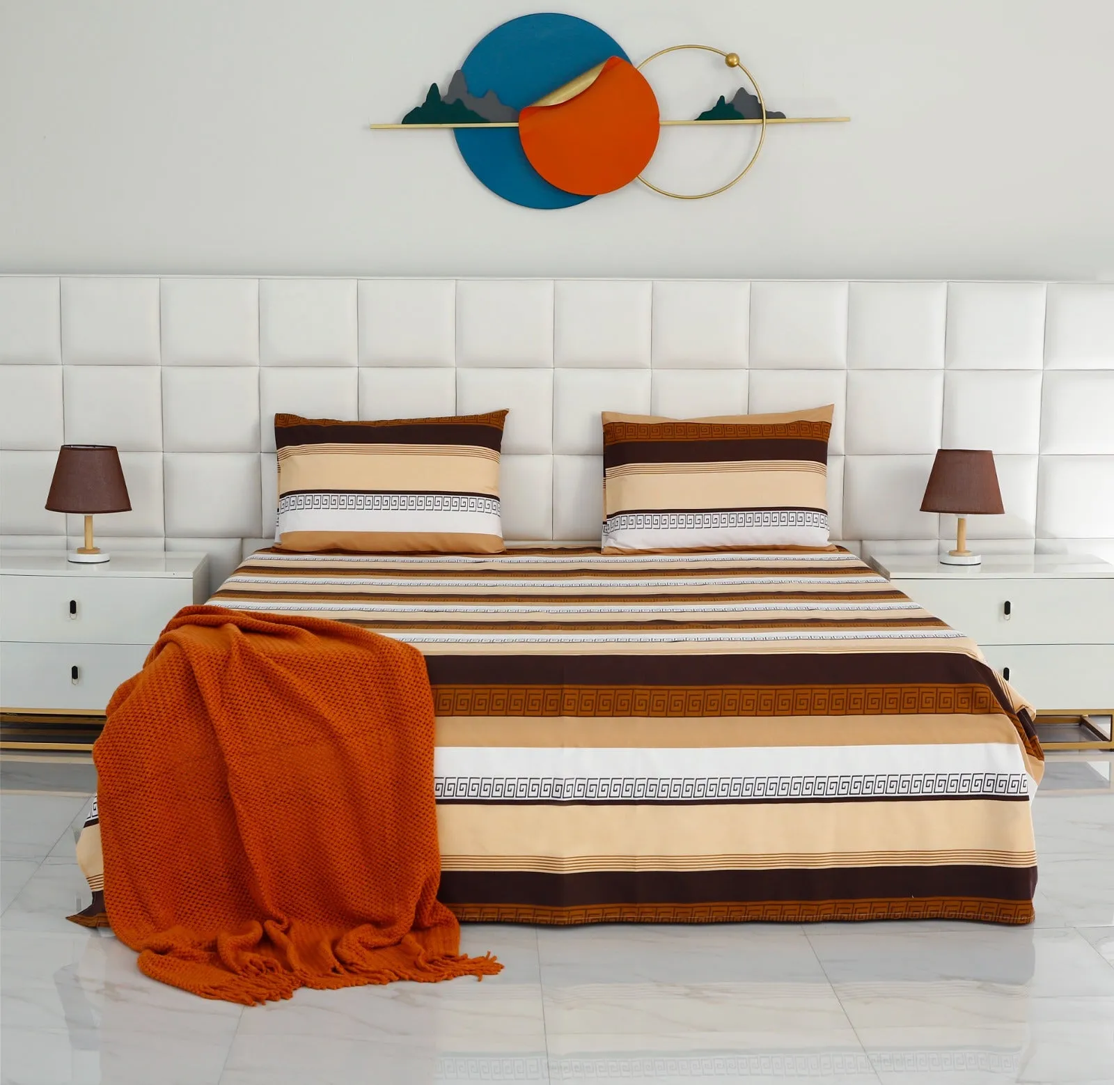 3 PCs Double Bed Sheet -DB206