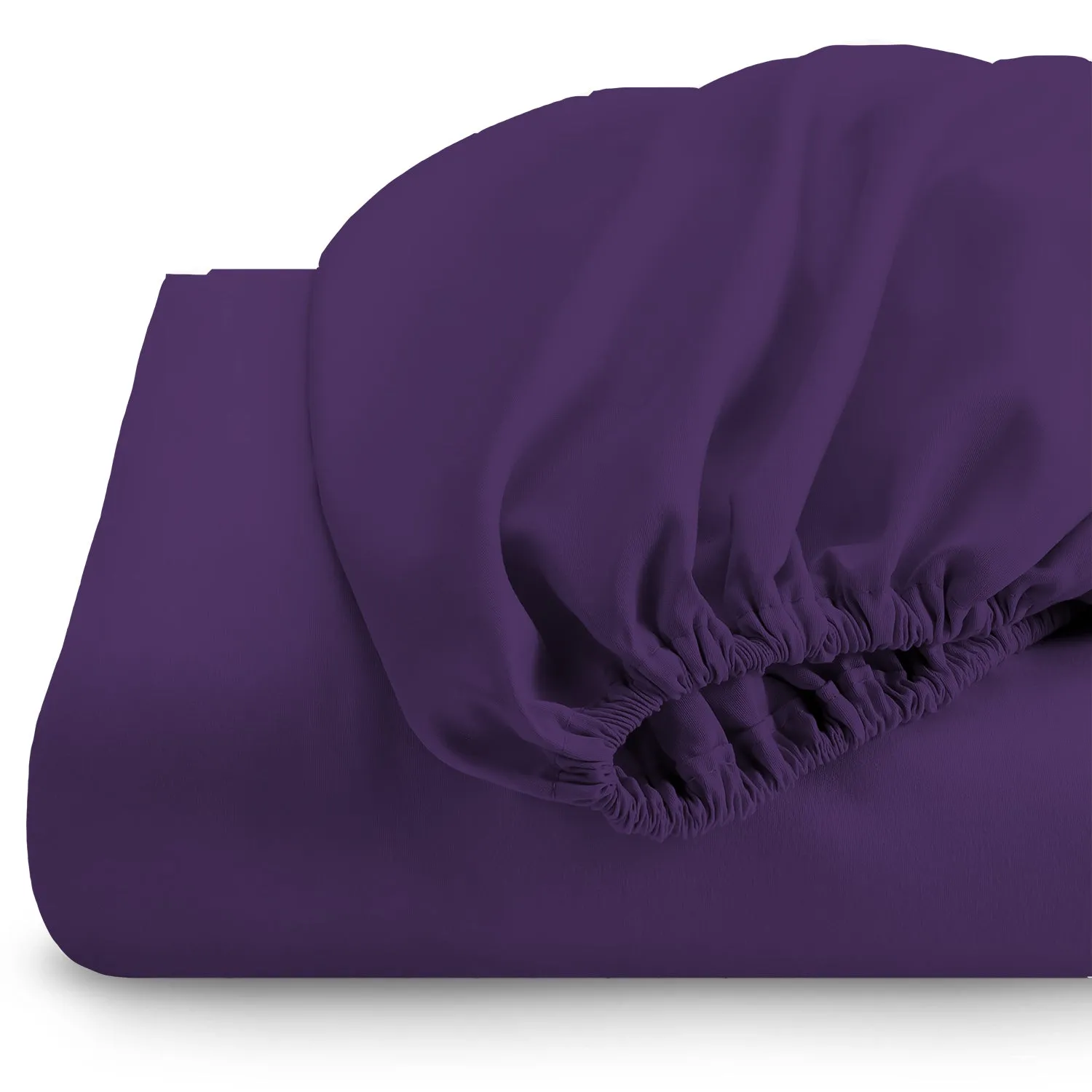 3 Piece Fitted Sheet Set Super Soft Violet Single Size 120x200 25cm with 2 Pillow Case