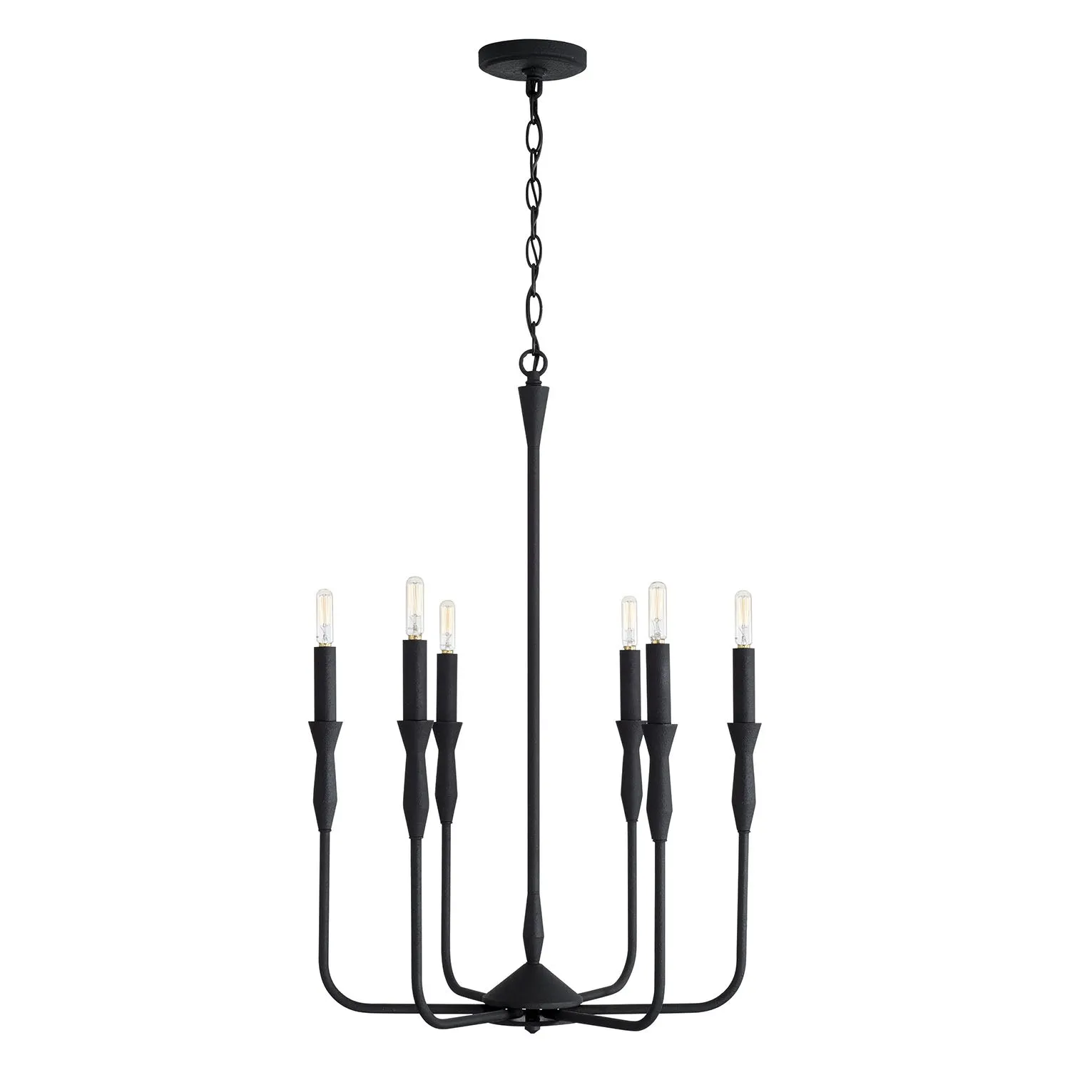 30"H PALOMA 6-LIGHT CHANDELIER, TEXTURED BLACK