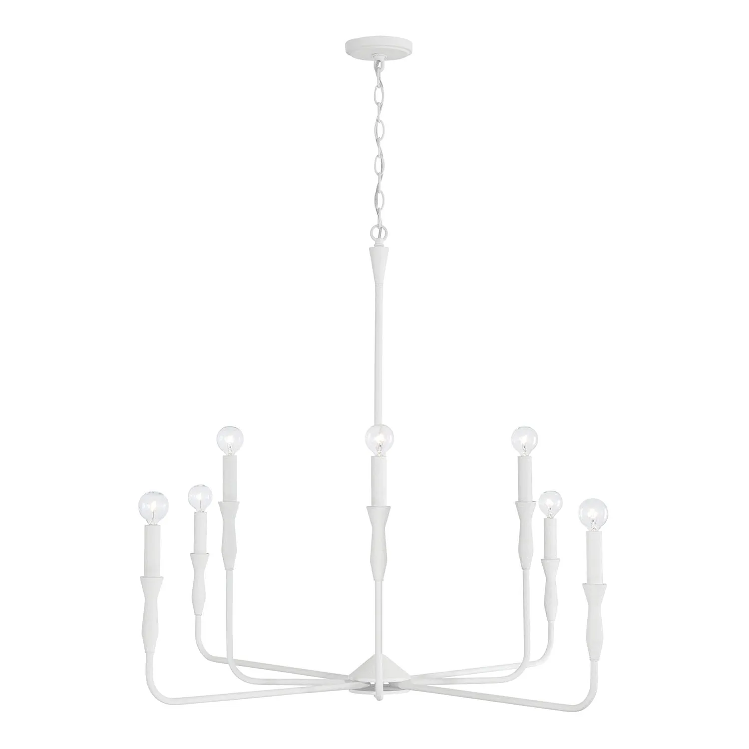 34"H PALOMA 8-LIGHT CHANDELIER, TEXTURED WHITE