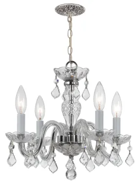 4 Light Polished Chrome Crystal Mini Chandelier Draped In Clear Italian Crystal - C193-1064-CH-CL-I