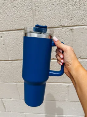 40oz Tumbler with Handle Royal Blue