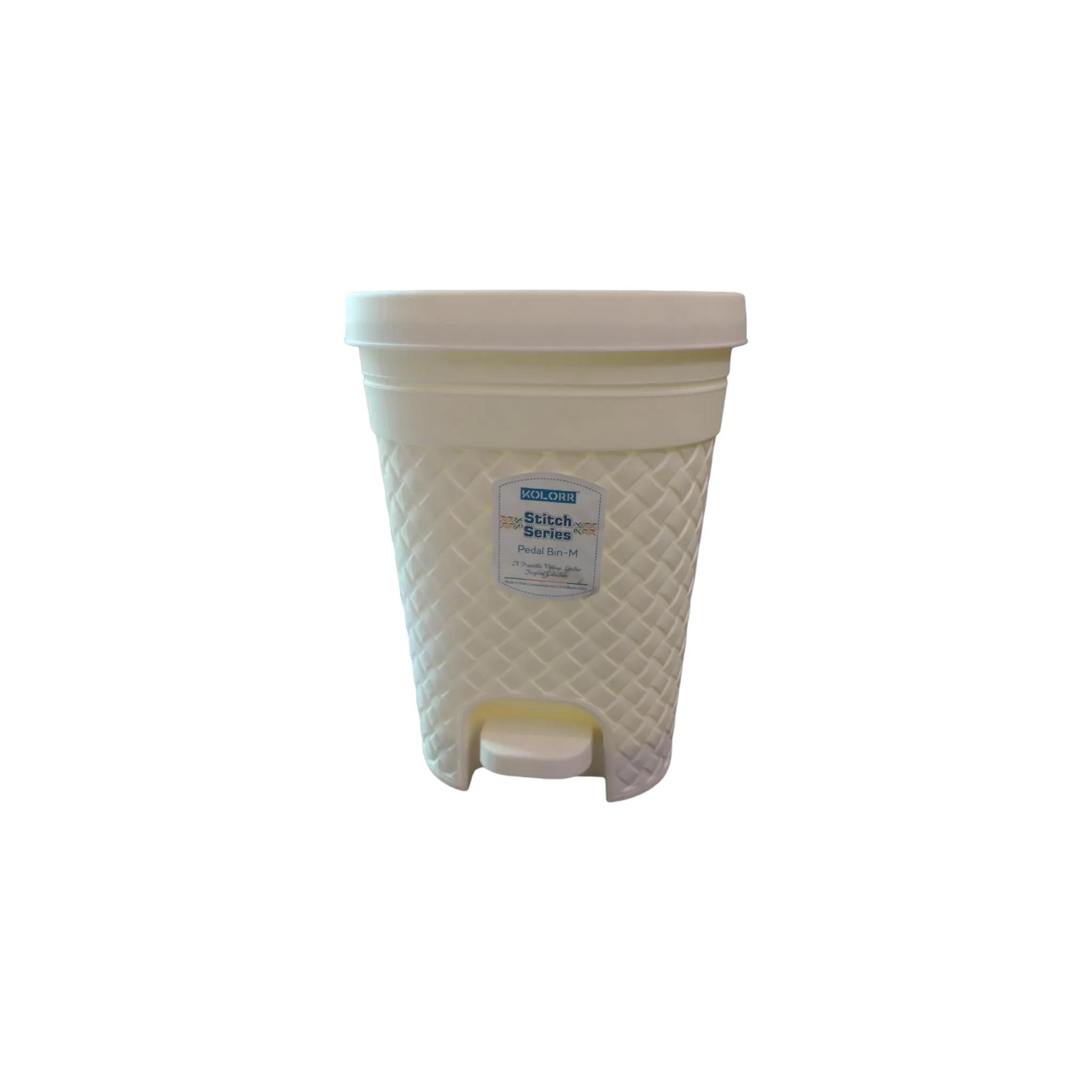 4.1L Plastic Pedal Waste Bin Stitch Print Nu Ware