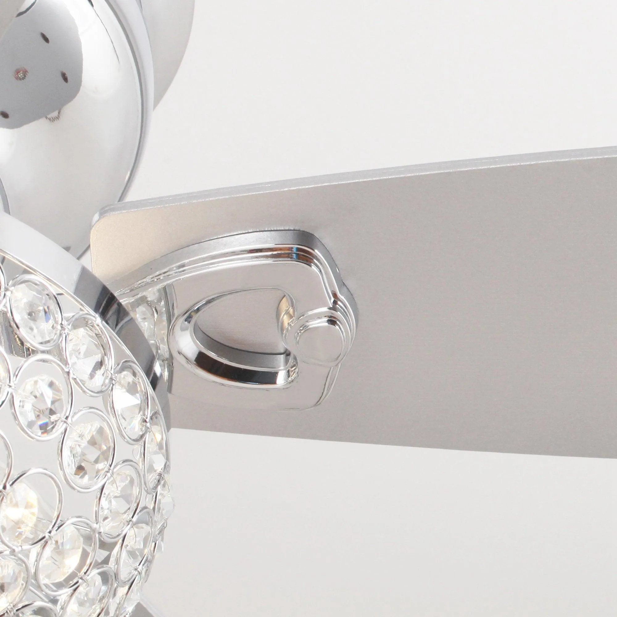 52" Kanpur Modern Chrome Flush Mount Reversible Crystal Ceiling Fan with Lighting and Remote Control