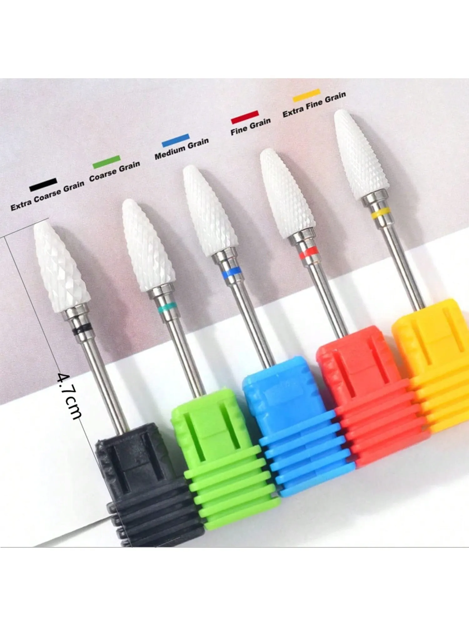 5pcs Ceramic Corn Design Nail Drill Bit Set