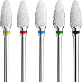 5pcs Ceramic Corn Design Nail Drill Bit Set