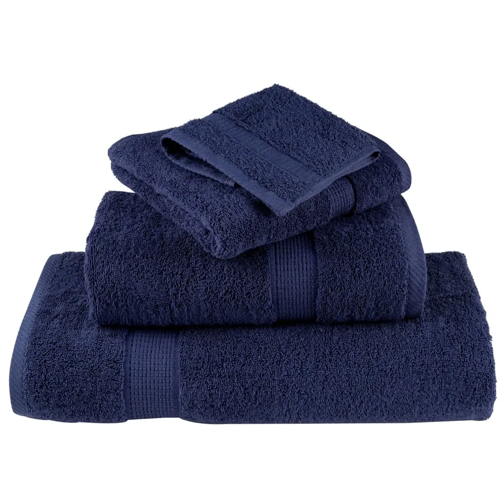 6 Piece Premium Towel Set Navy Blue 600 gsm 100% Cotton