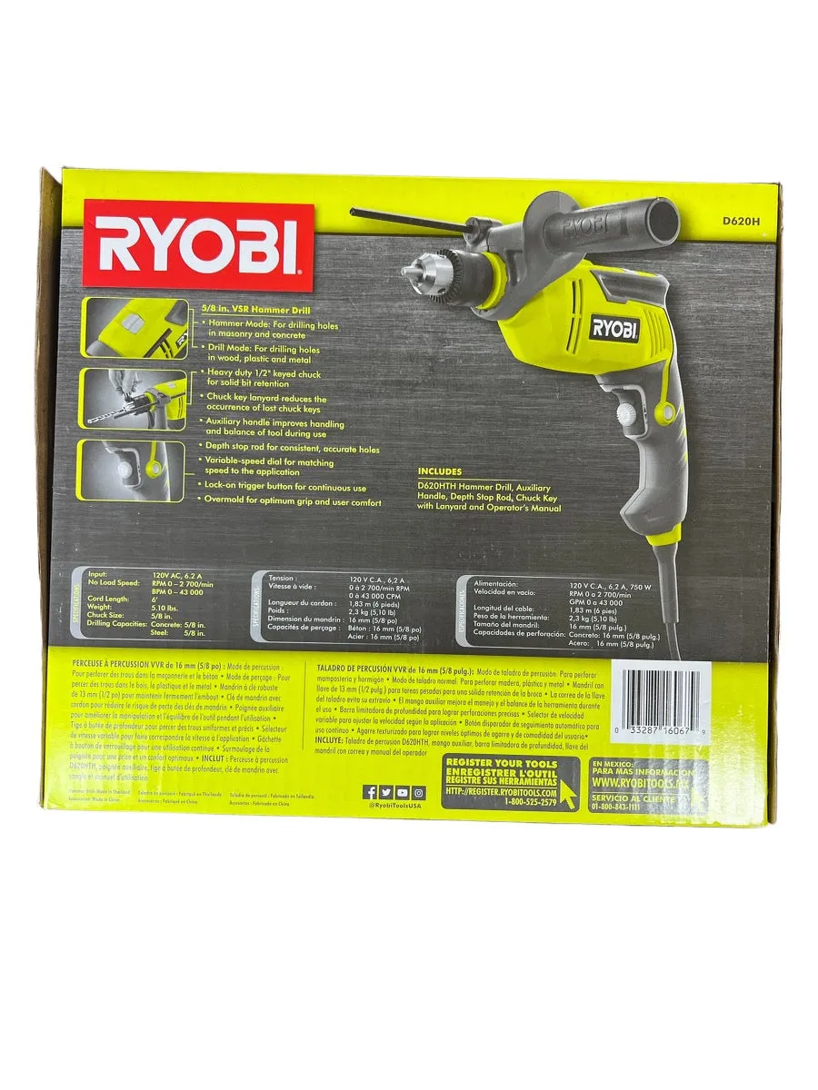 6.2 Amp Corded 5/8 in. Variable Speed Hammer Drill