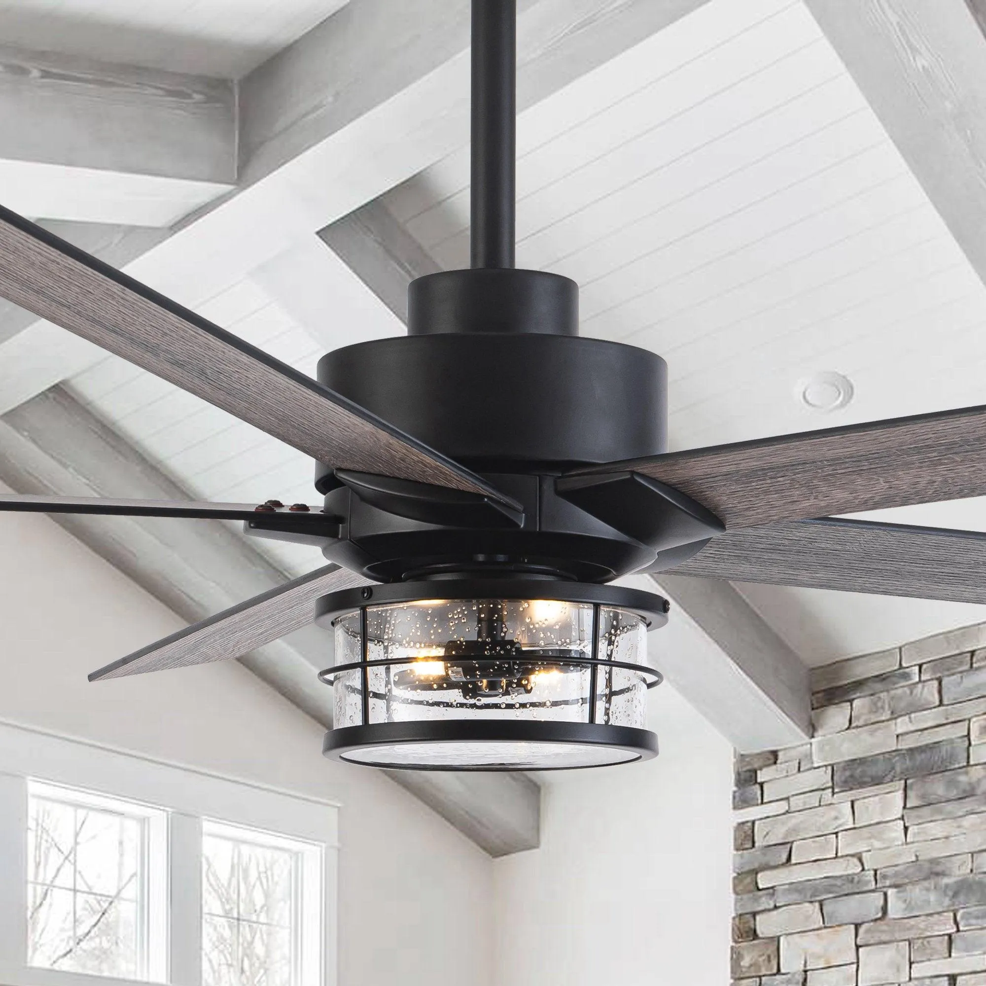 65" Modern Reversible Ceiling Fan with Lighting and Remote Control