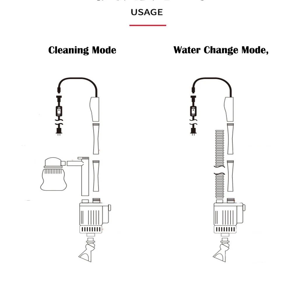 7-in-1 Electric Aquarium Cleaner, Adjustable Height, 28W