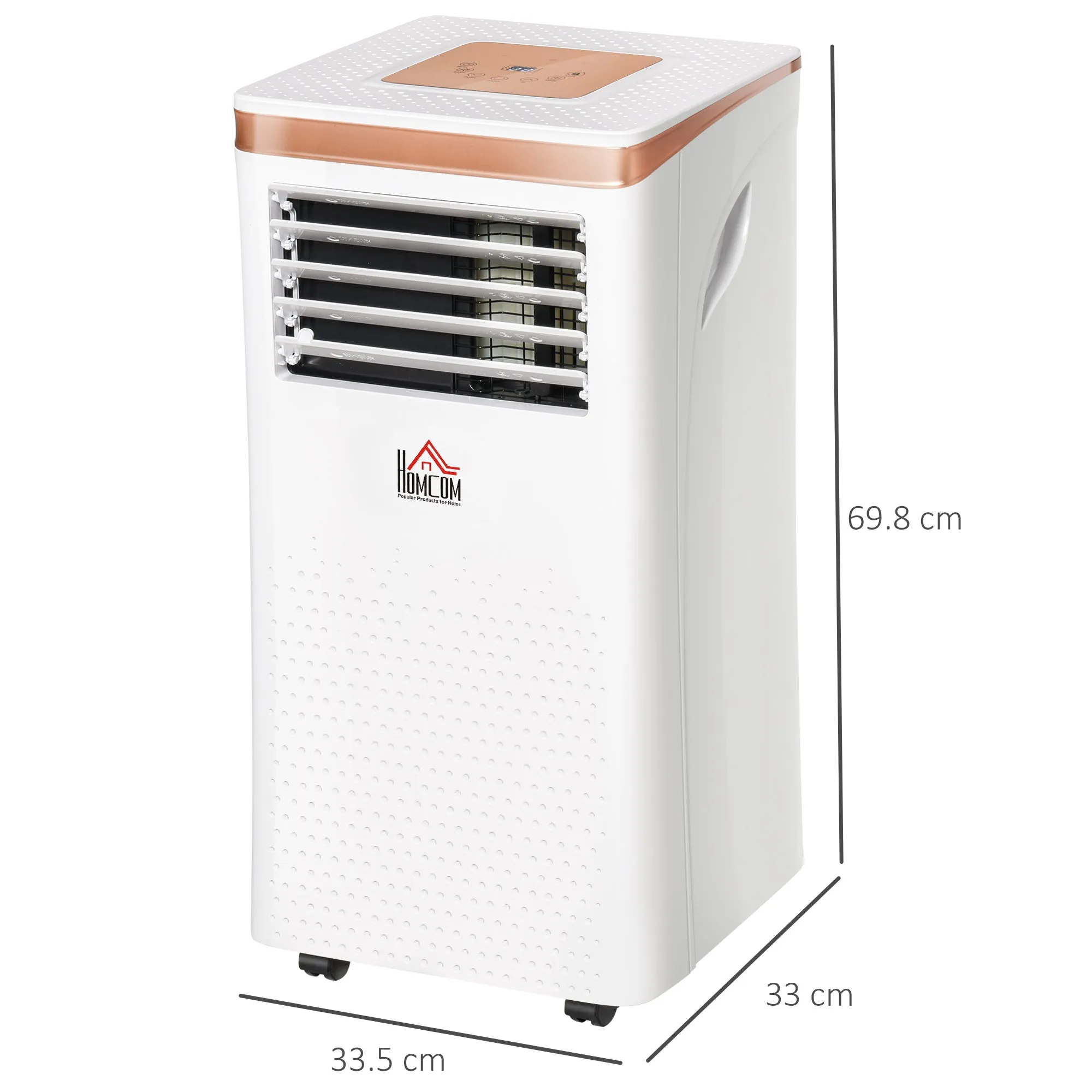 7000 BTU 4-In-1 Compact Portable Mobile Air Conditioner Unit Cooling Dehumidifying Ventilating w/ Fan Remote LED Display 24 Hr Auto Shut-Down