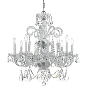 8 Light Polished Chrome Crystal Chandelier Draped In Clear Hand Cut Crystal - C193-5008-CH-CL-MWP