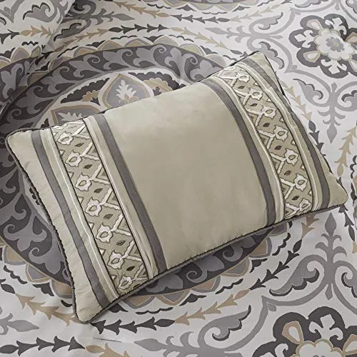 9 Pieces Taupe Bedding Set Queen Size