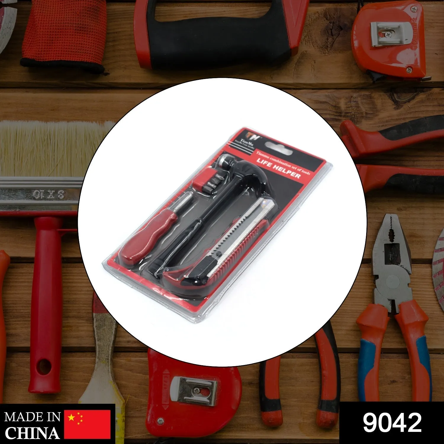 9042 4PC HELPER TOOL SET USED WHILE DOING PLUMBING AND ELECTRICIAN REPAIRMENT IN ALL KINDS OF PLACES LIKE HOUSEHOLD AND OFFICIAL DEPARTMENTS ETC.