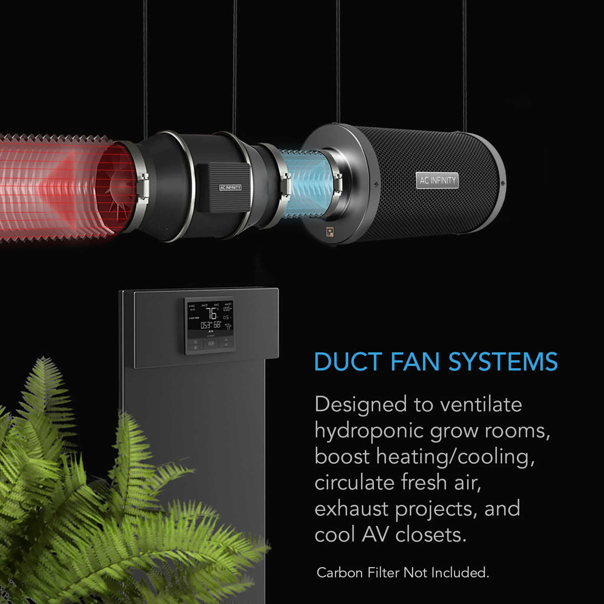 AC Infinity CLOUDLINE PRO T8, Quiet Inline Duct Fan System With Temperature Humidity Vpd Controller, 8-Inch