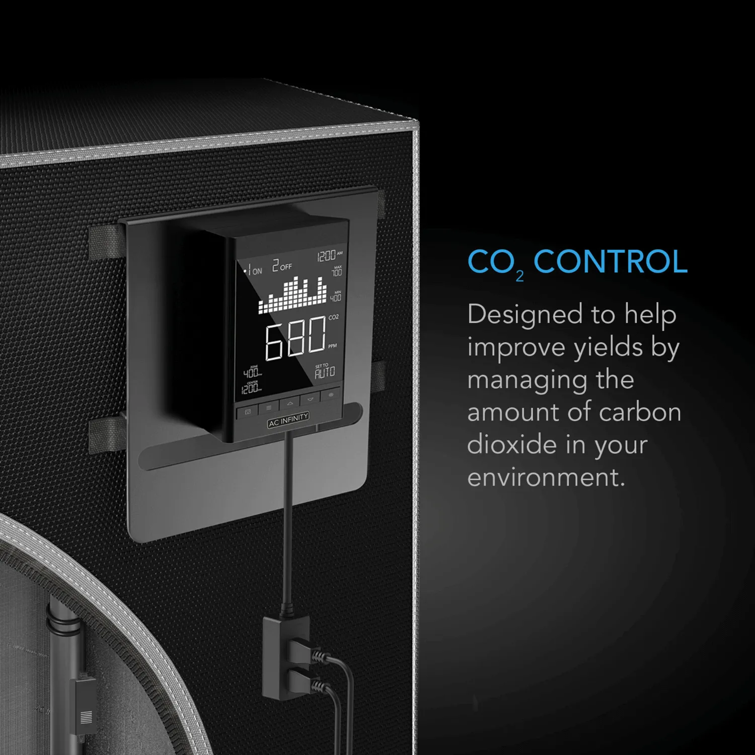 AC Infinity CO2 Controller, Smart Outlet Carbon Dioxide Monitor for CO2 Regulators and Inline Fans