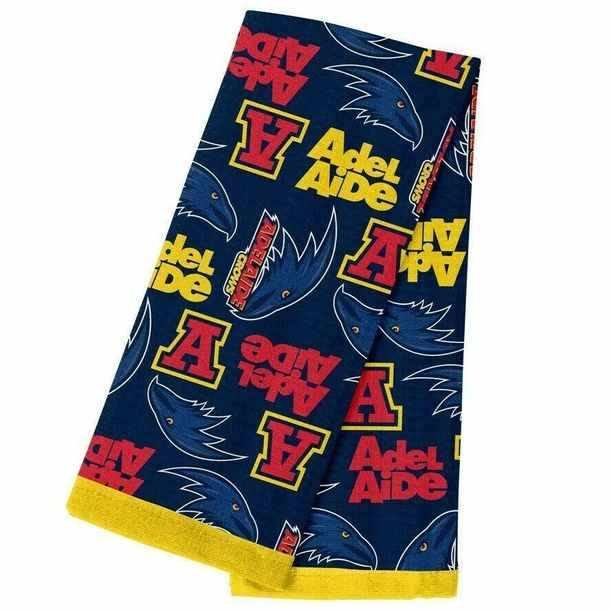 AFL Team Supporter Cotton Tea Towel - Adelaide Crows - 40cm x 60cm