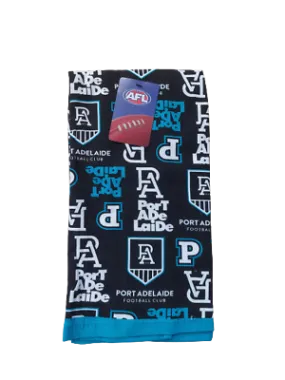 AFL Team Supporter Cotton Tea Towel - Port Adelaide Power - 40cm x 60cm