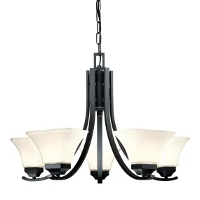 Agilis 27 in. 5 Lights Chandelier Black finish