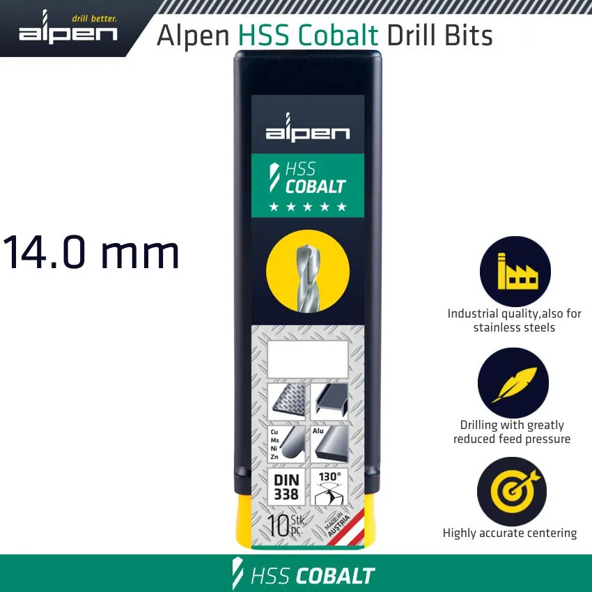 ALPEN HSS COBALT BULK DIN 338 RN,  14.0 ALP6130140