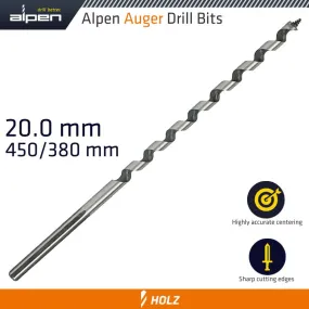 ALPEN WOOD AUGER DRILL BIT 20 X 450MM ALP22620