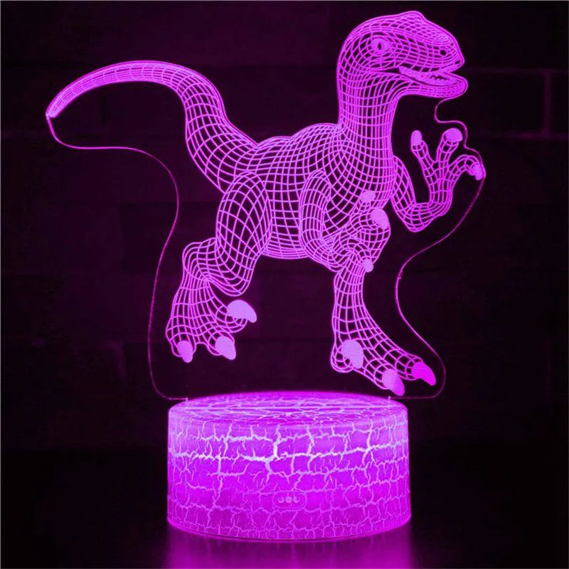 Anime for Dinosaur 3D Model Cartoon Character Night Light Giant Mouth Dragon LED USB Table Lamp Children's Bedroom Birthday Gift