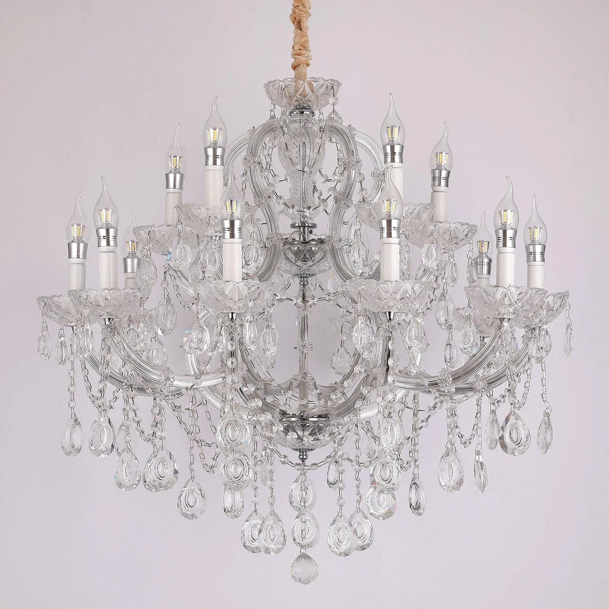 ANKUR 15 LIGHTS SPARKLE CLEAR CRYSTAL CHANDELIER