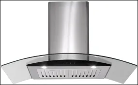 ARC A-RGT9 90cm Curved Glass Canopy Rangehood