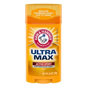 ARM & HAMMER ULTRA MAX Deodorant- Active Sport-  Solid Stick - 2.6oz