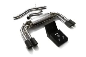 ARMYTRIX Stainless Steel Valvetronic Catback Exhaust System Quad Matte Black Tips Audi S3 8V Sportback 2013-2020