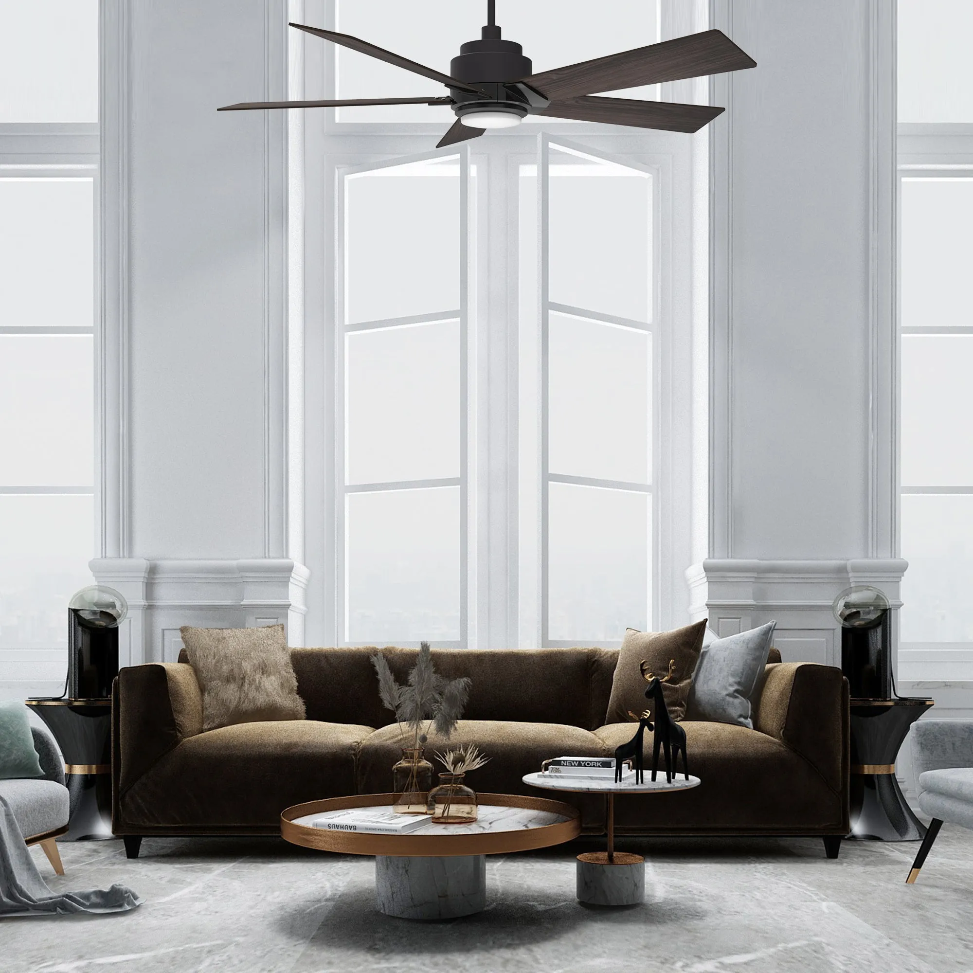 Aspen Smart Ceiling Fan with LED Light and Remote Outdoor/Indoor 52"