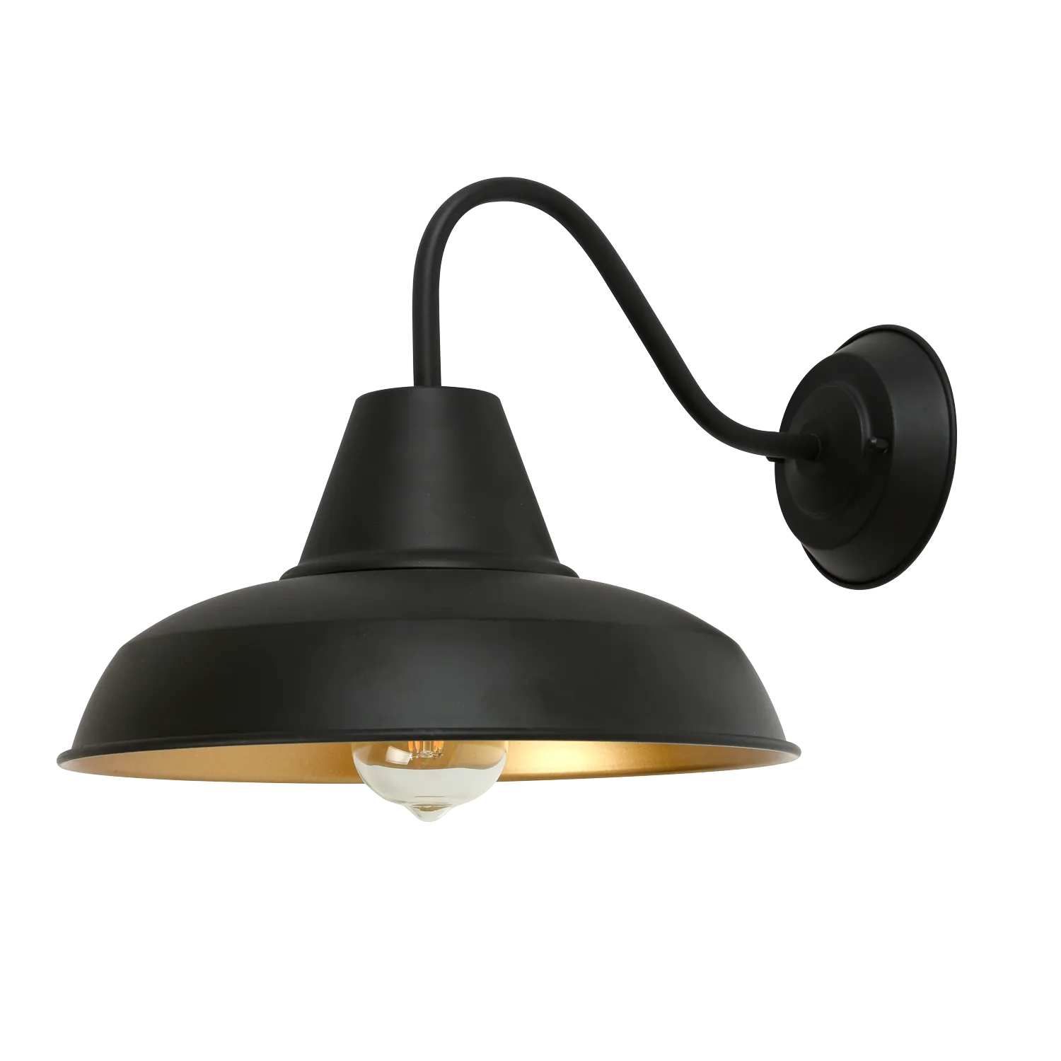 Athena Black Wall Light with Gold Inner