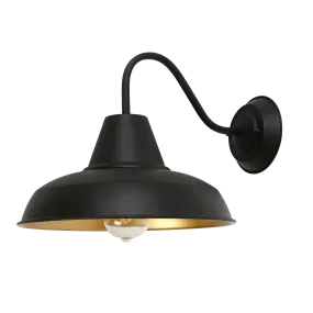 Athena Black Wall Light with Gold Inner