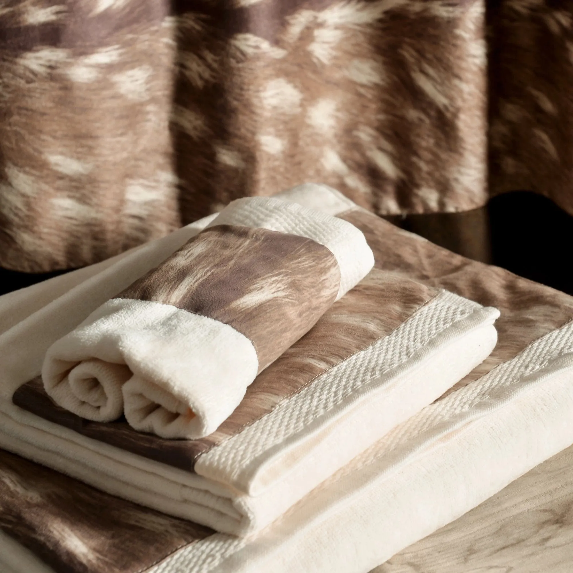 Axis Deer Fur Design 3PC Towel Set