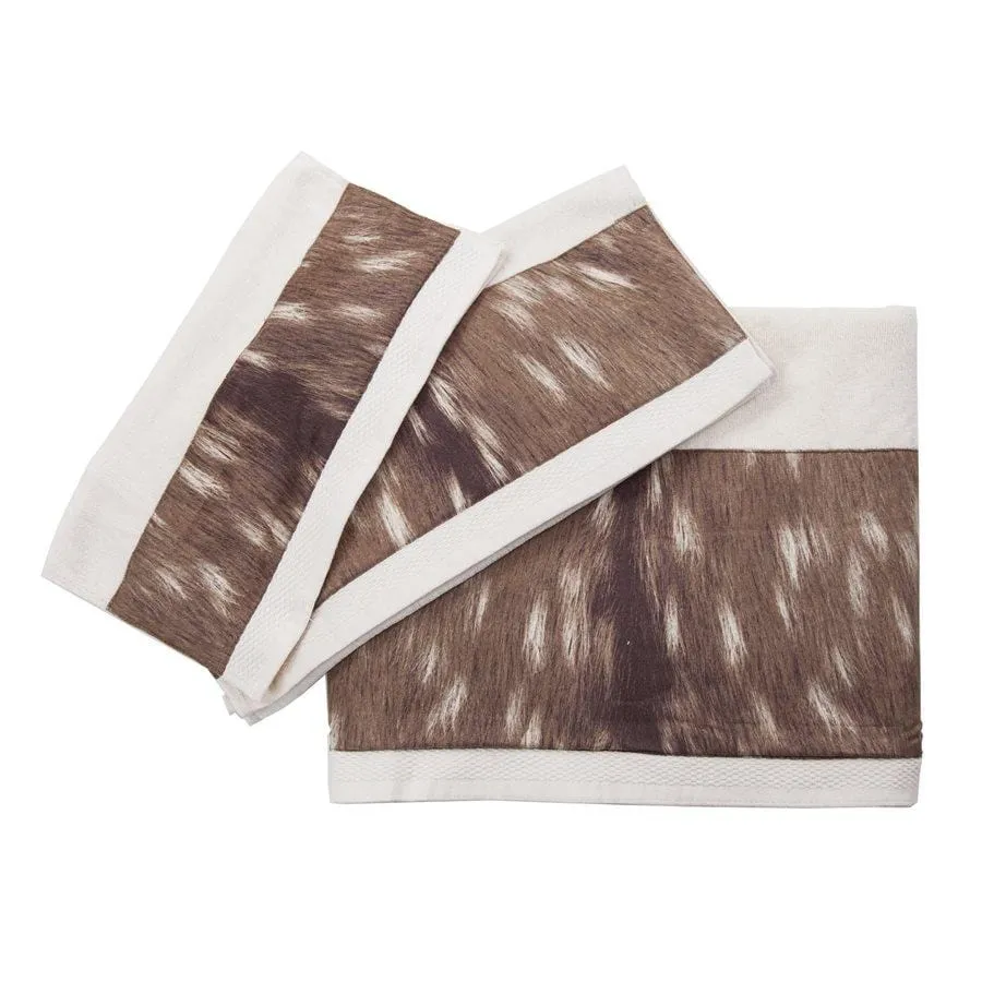 Axis Deer Fur Design 3PC Towel Set