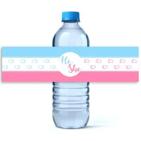 Baby Feet Gender Reveal Water Bottle Labels