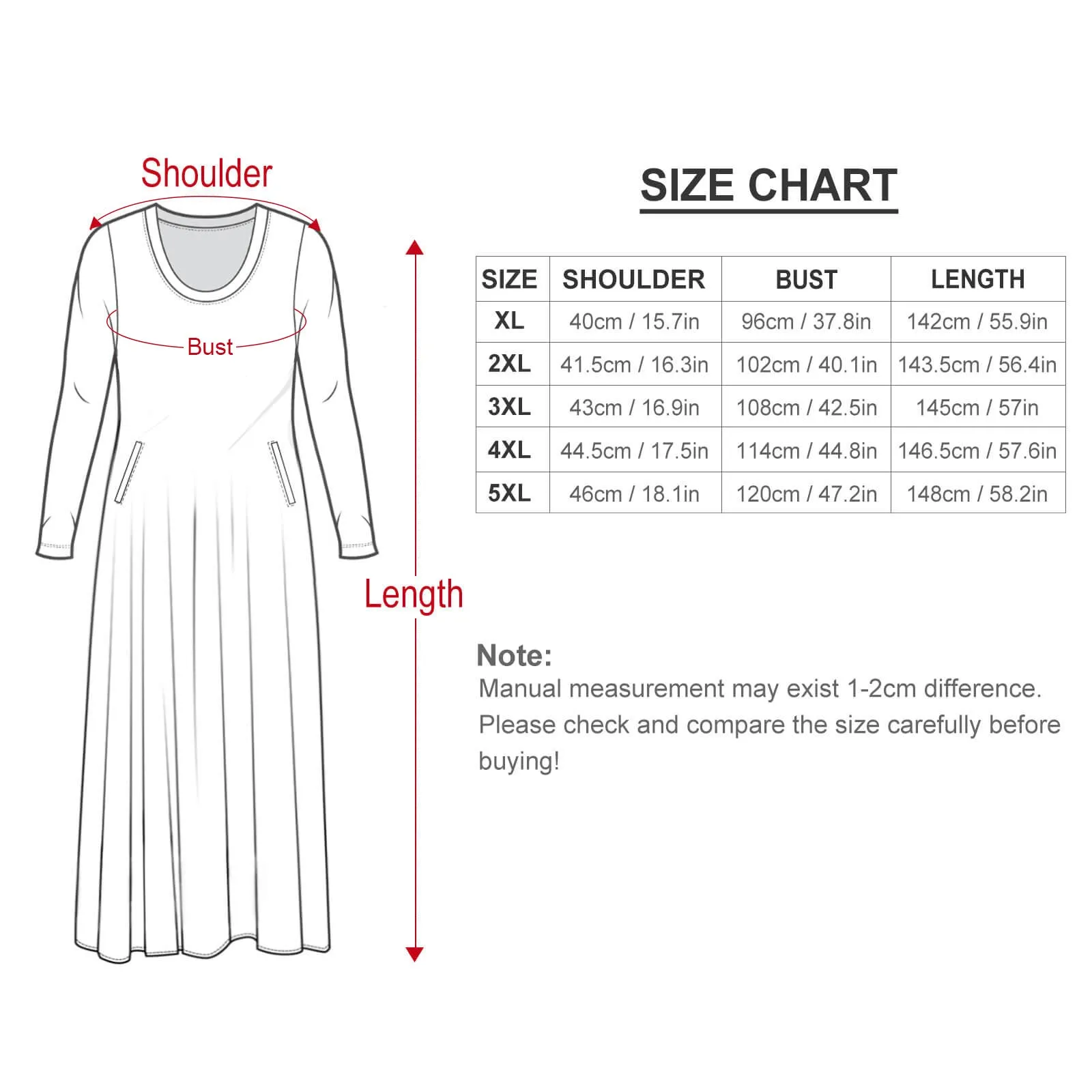 Balloon Collector Plus Size Loose-Fit Long Sleeve Dress