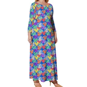 Balloon Collector Plus Size Loose-Fit Long Sleeve Dress