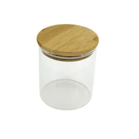 Bamboo Glass Jars Round 450ml