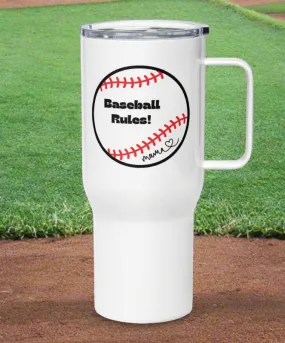 Baseball Rules Mama Travel Mug