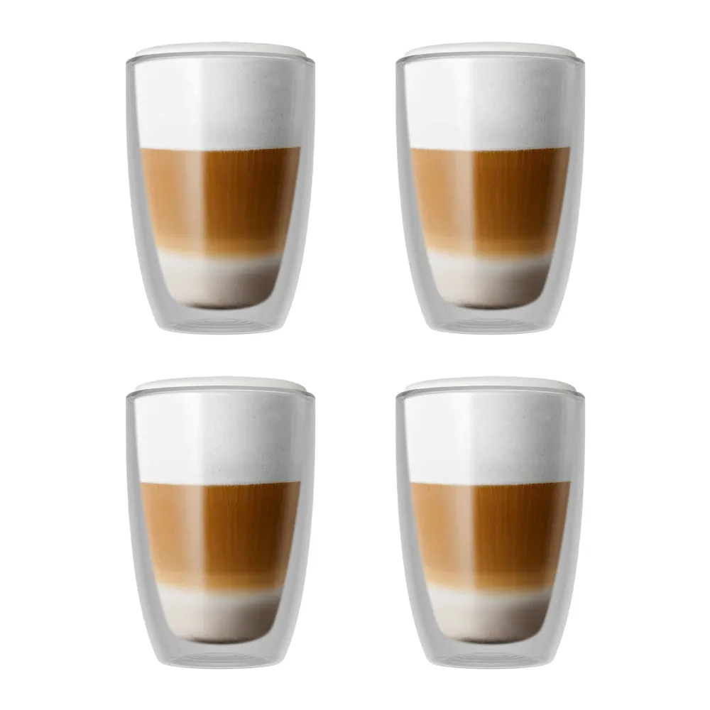 Bellucci 8.4 Oz. Double Wall Cappuccino Glass 4-Piece Set - DWBEL240ML