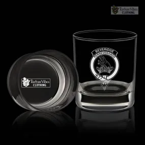 Beveridge Family Crest Engraved Whiskey Glass