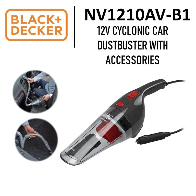 Black & Decker Auto Car Vacuum Dustbuster 12V with Accessories/5 Meter Cord