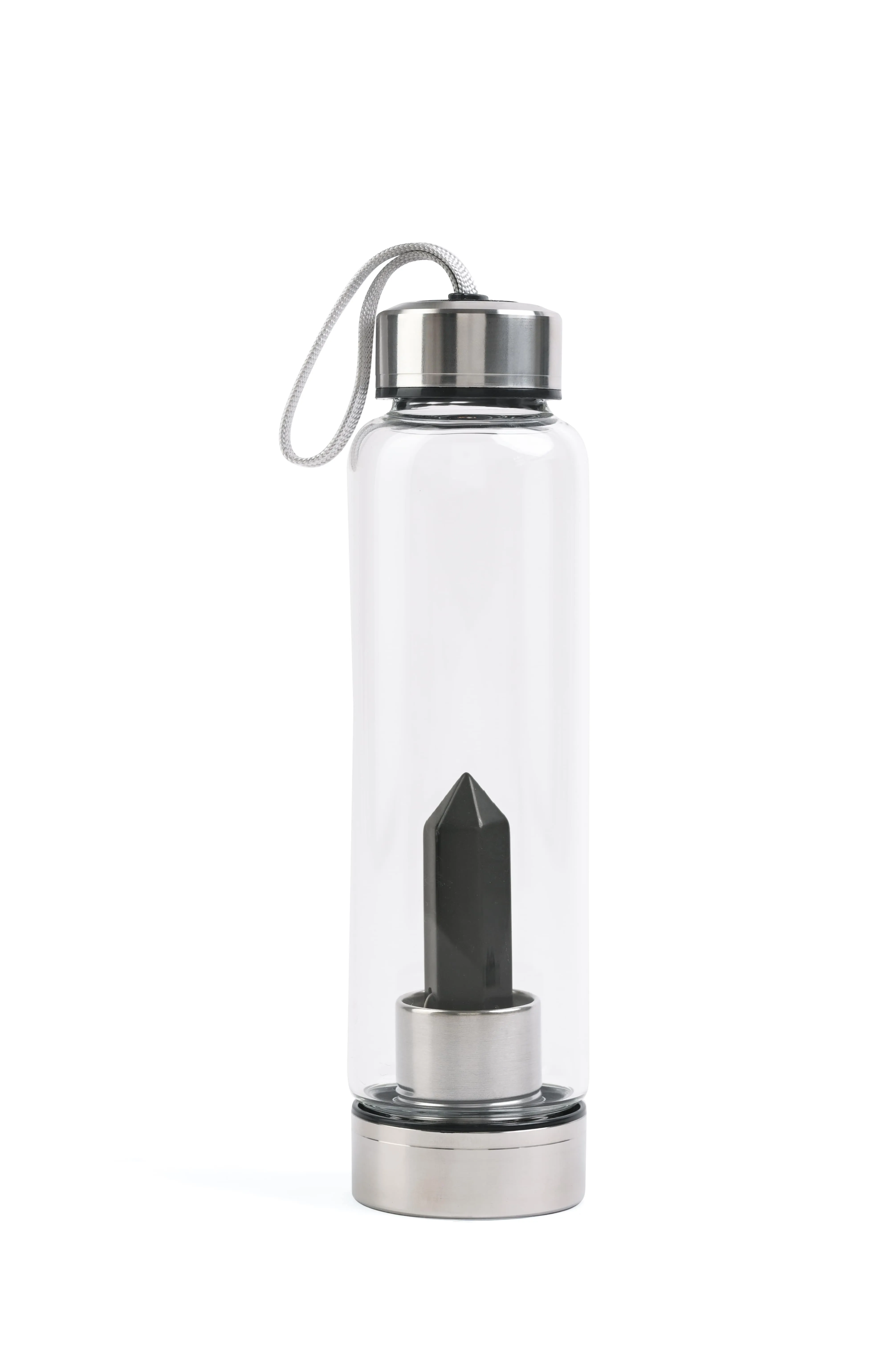 Black Tourmaline Crystal Water Bottle